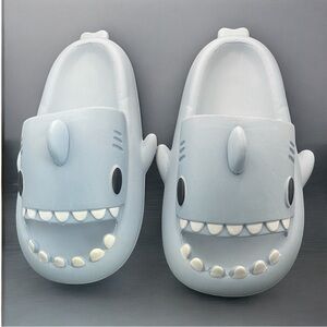 Source Unknown Light Blue Shark Slip-On Sandals